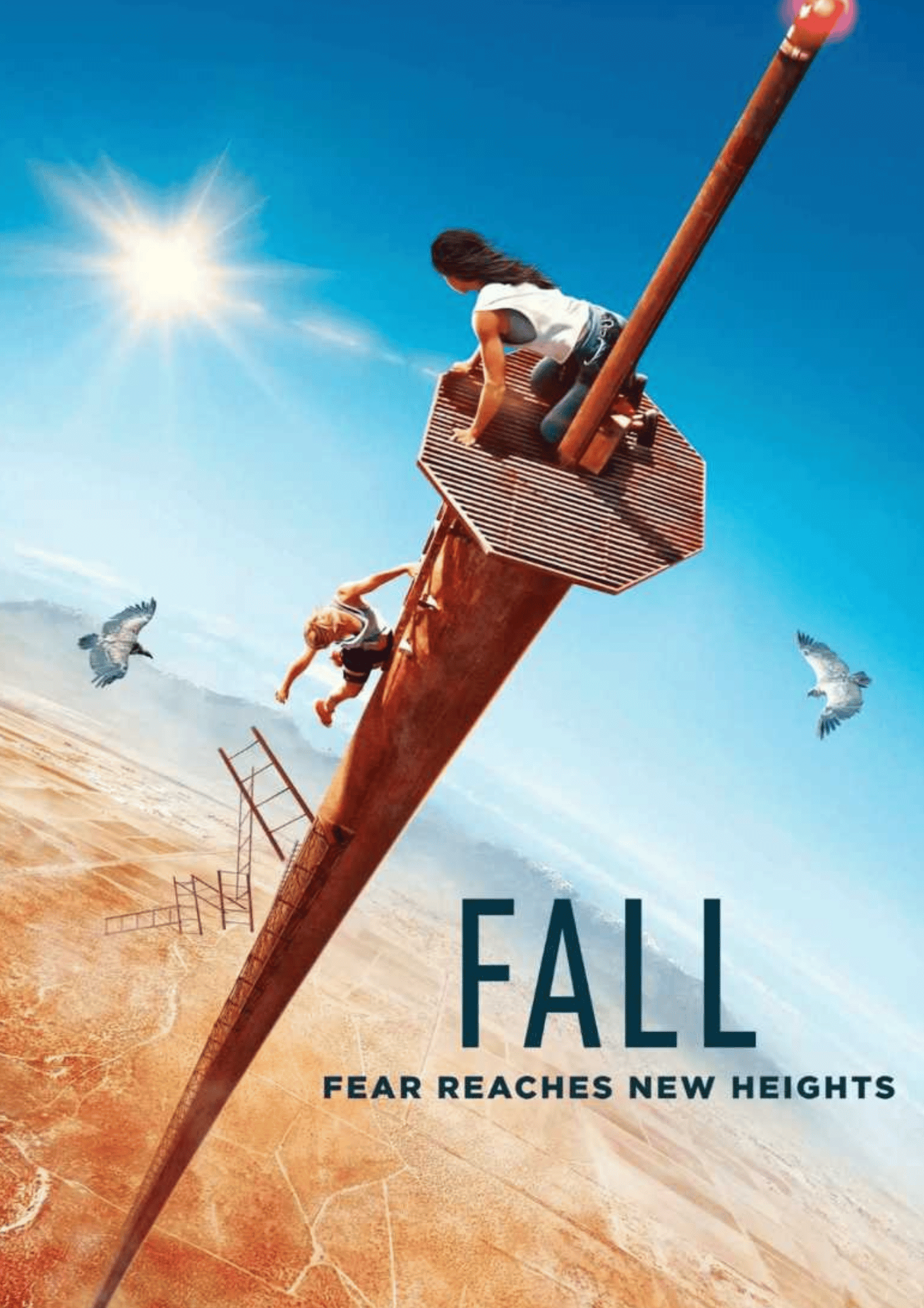Fall is a 2022 American psychological horror survival film directed and co-written by Scott Mann and Jonathan Frank. Starring Grace Caroline Currey, Virginia Gardner, Mason Gooding and Jeffrey Dean Morgan, the film follows two women who climb a 2,000-foot-tall (610 m) television broadcasting tower, before becoming stranded at the top. It was theatrically released in the United States on August 12, 2022 by Lionsgate Films. It was a box office success, grossing $21 million worldwide against a $3 million budget.[2]