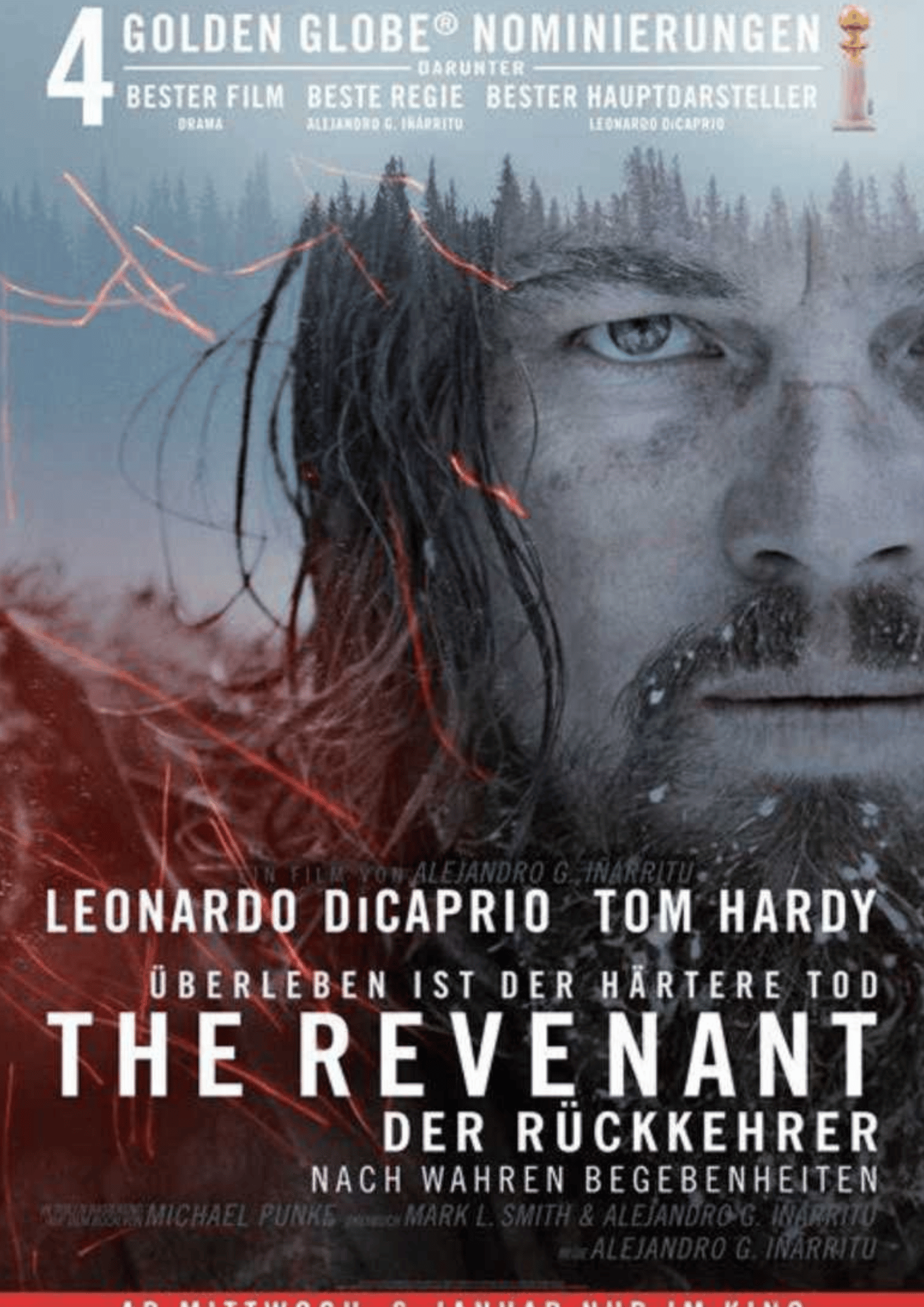 The Revenant ou Le Revenant au Québec est un film américain réalisé, coécrit et coproduit par Alejandro González Iñárritu1, sorti en 2015. Le film est partiellement adapté du roman Le Revenant (2002) de Michael Punke2 et est fondé sur une histoire vraie, celle de l'exploit accompli en 1823 par le trappeur Hugh Glass. The Revenant est le film le plus nommé aux Oscars 2016, avec douze nominations. Il en remporte trois : celui du meilleur réalisateur pour Alejandro González Iñárritu, celui du meilleur acteur pour Leonardo DiCaprio et celui de la meilleure photographie pour Emmanuel Lubezki. Il remporte également trois Golden Globes dans les catégories meilleur film dramatique, meilleur réalisateur et meilleur acteur dans un film dramatique3.