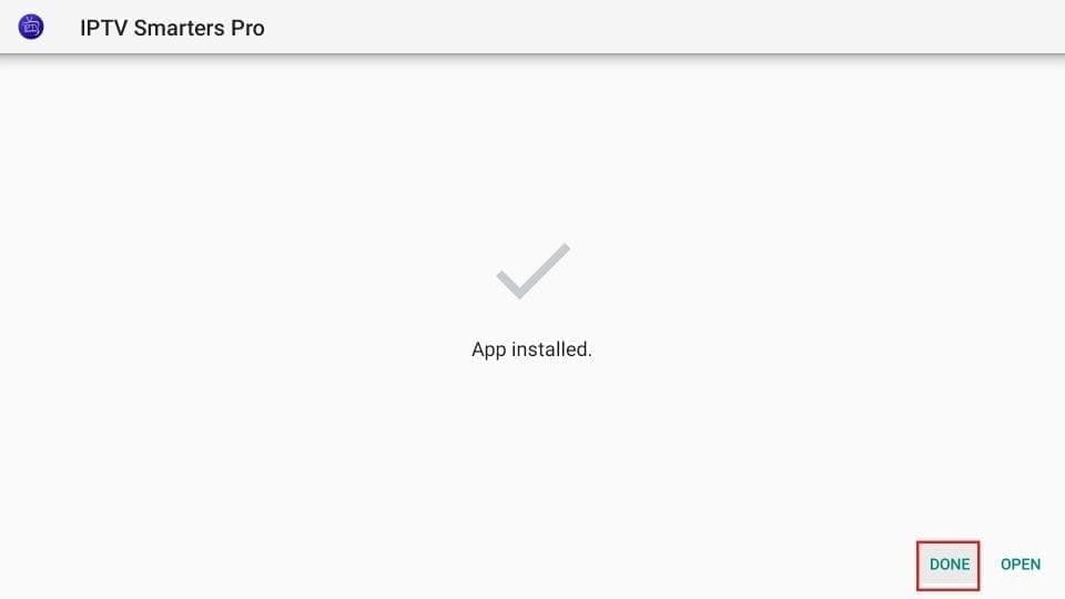 Die Installation endet mit der Meldung