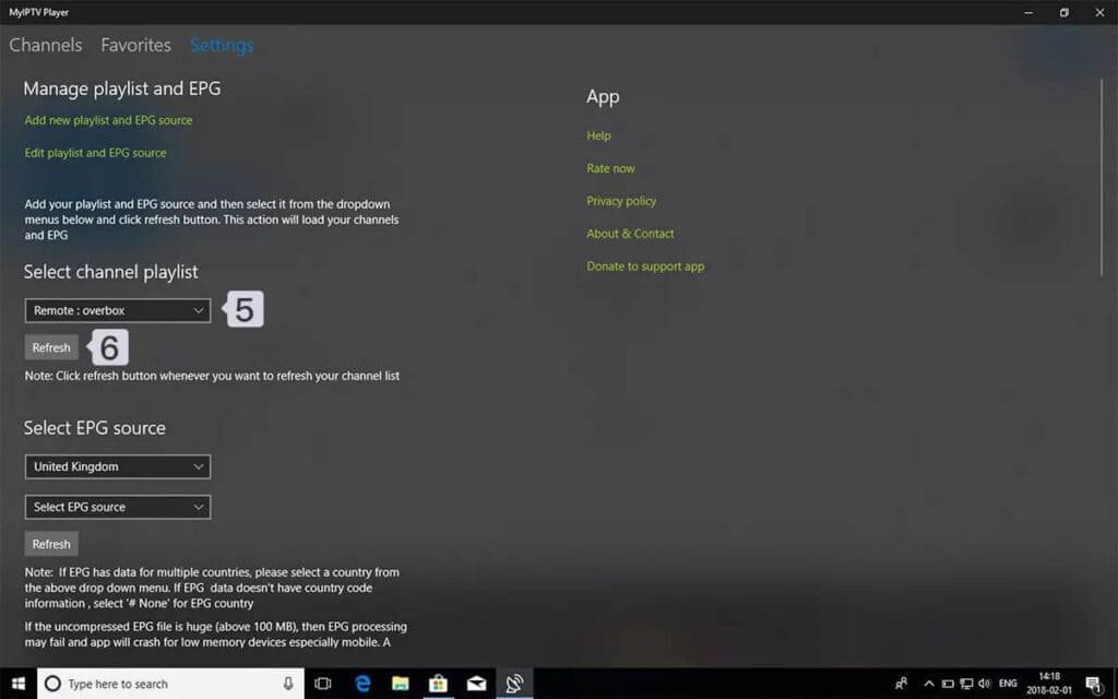 Schritt 3: Wählen Sie die zu ladende Liste
Gehen Sie zurück zu den Einstellungen und markieren Sie das Kästchen in der Senderauswahlliste.