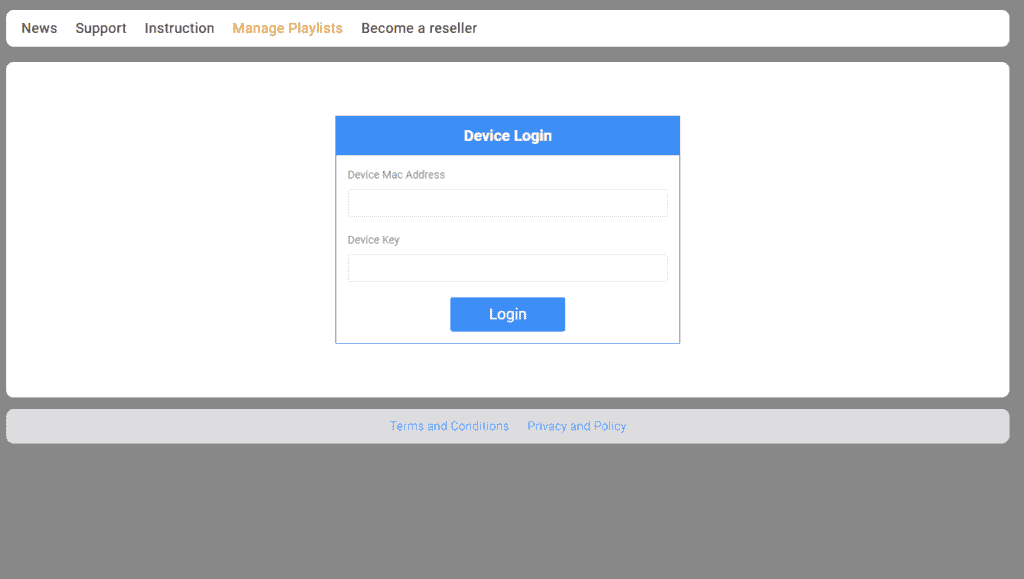 Navigieren Sie zu
login
und geben Sie die Geräte-ID und den Geräteschlüssel ein, die Sie in Schritt 1 notiert haben, und klicken Sie dann auf Anmelden.